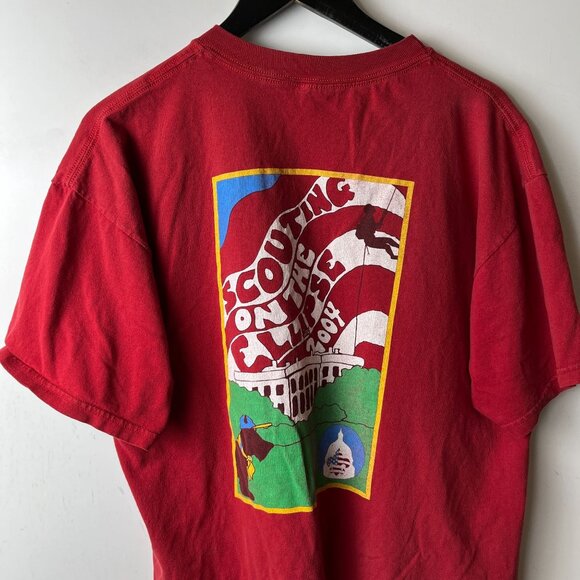 2004 Vintage Y2K Scouting on the Ellipse T Shirt Red XL Extra Large Graphic Tee - Picture 6 of 16